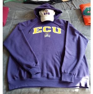 E C.U. Vintage Champion Hoodie kanga pouch. XL. East Carolina University.